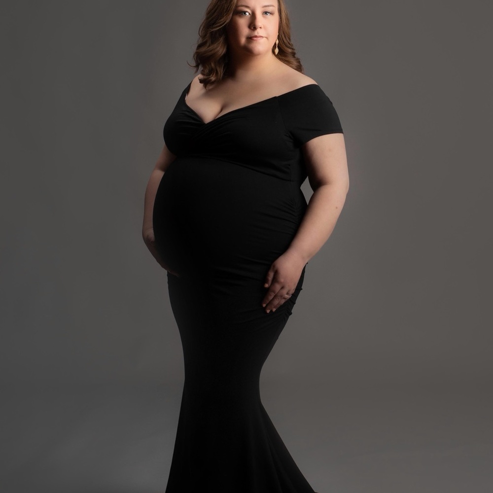 Pink Blush, Black Maternity Gown